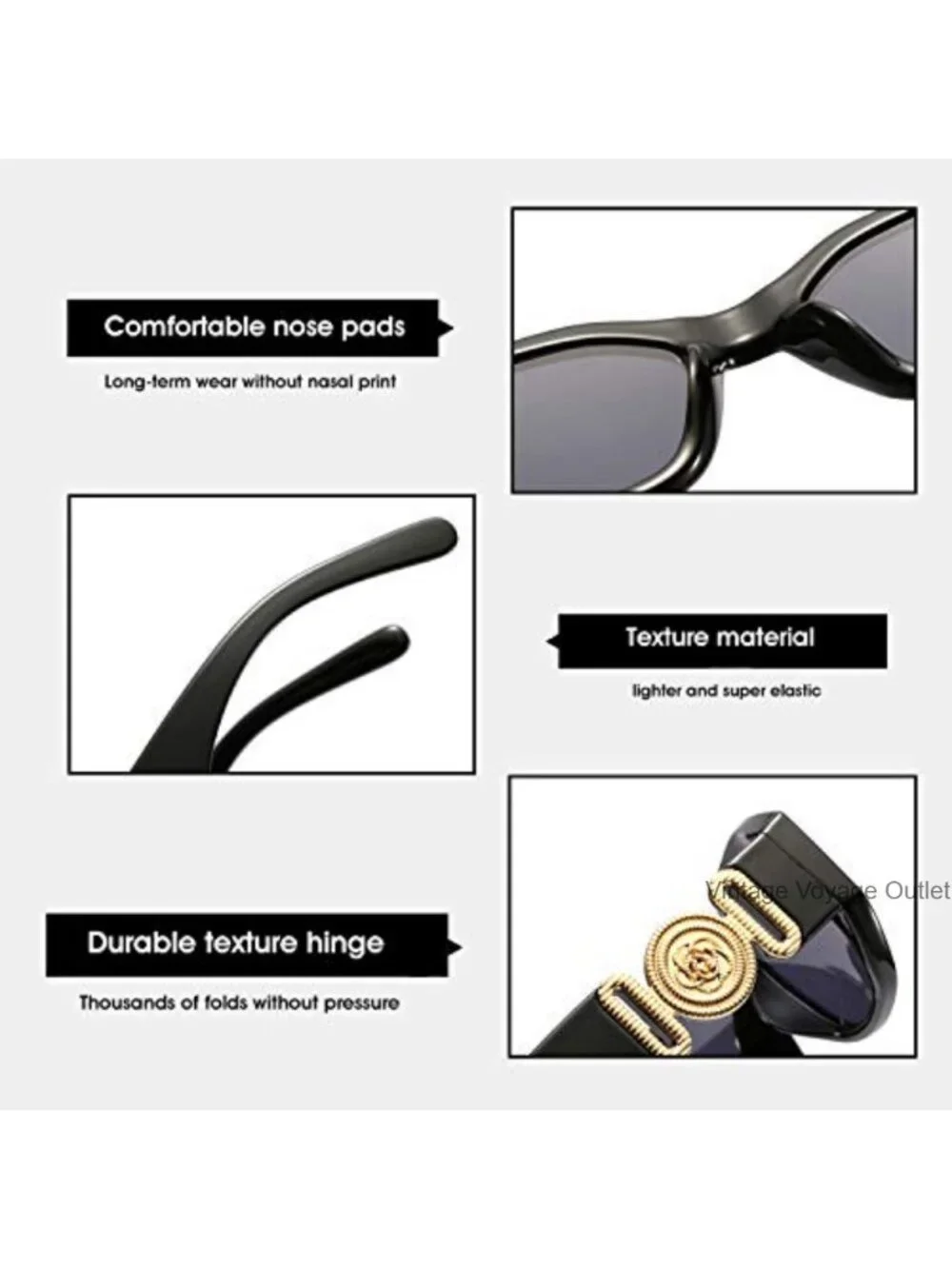 Women Retro Rectangle Sunglasses UV400 Protection Plastic Frame Driving Shades